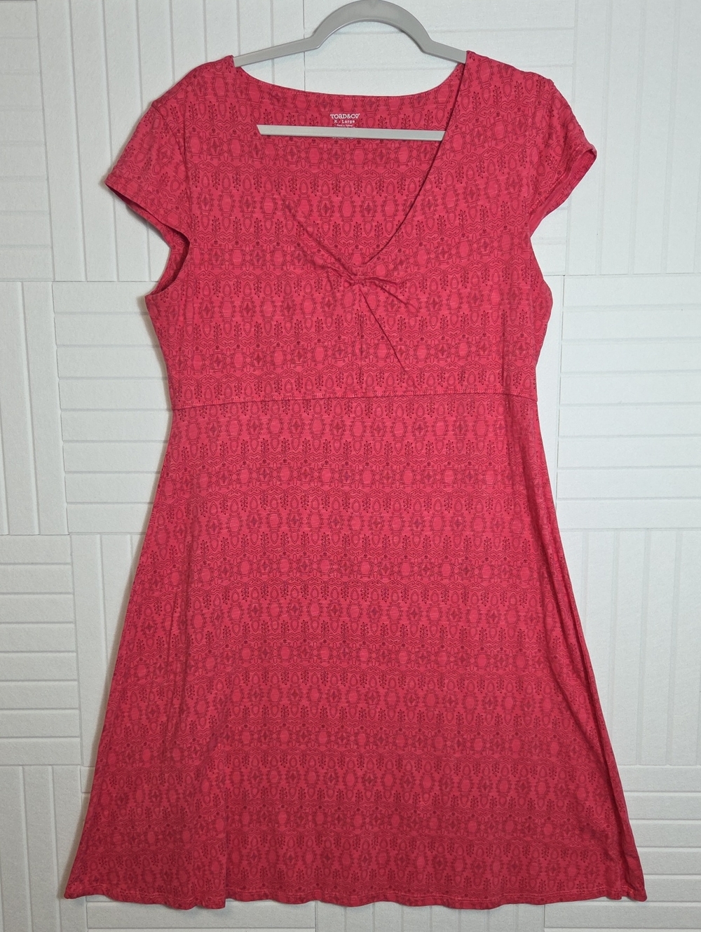 Toad & Co Pink Tribal Print Dress Size XL